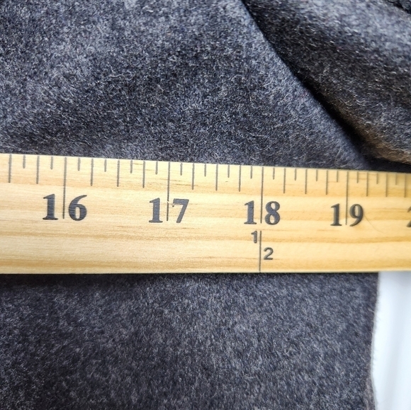 American Eagle Recycled Wool Blend Pea Coat Deadstock Grey Sz L NWT plaid lined - Picture 2 of 13